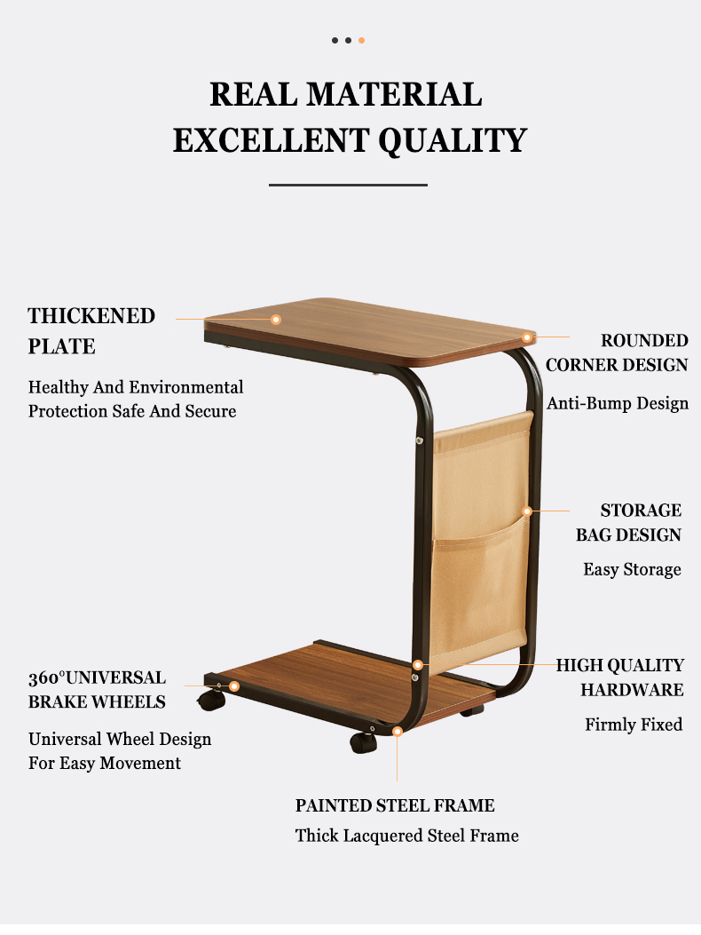 【SG STOCK】Movable Side Table With Wheels Bedside Table Small Laptop ...