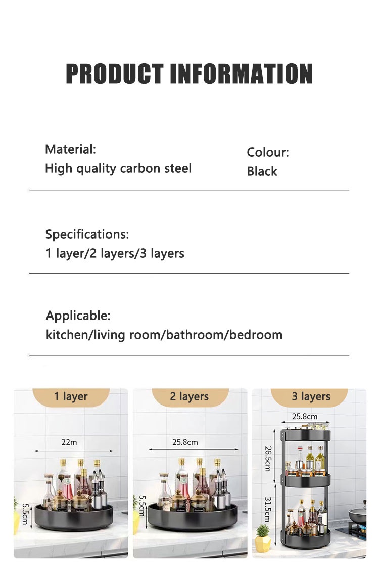 360 ° kitchen storage rack, seasoning storage rack, wall mounted corner ...