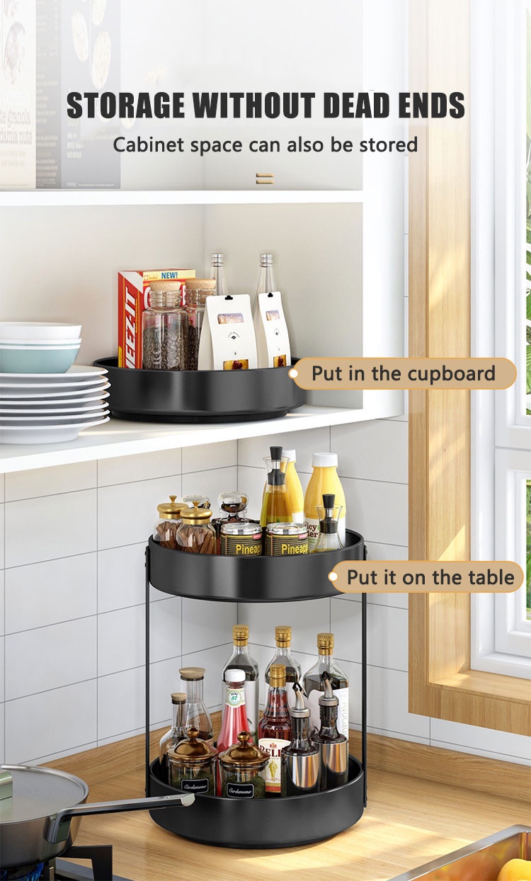 360 ° kitchen storage rack, seasoning storage rack, wall mounted corner ...