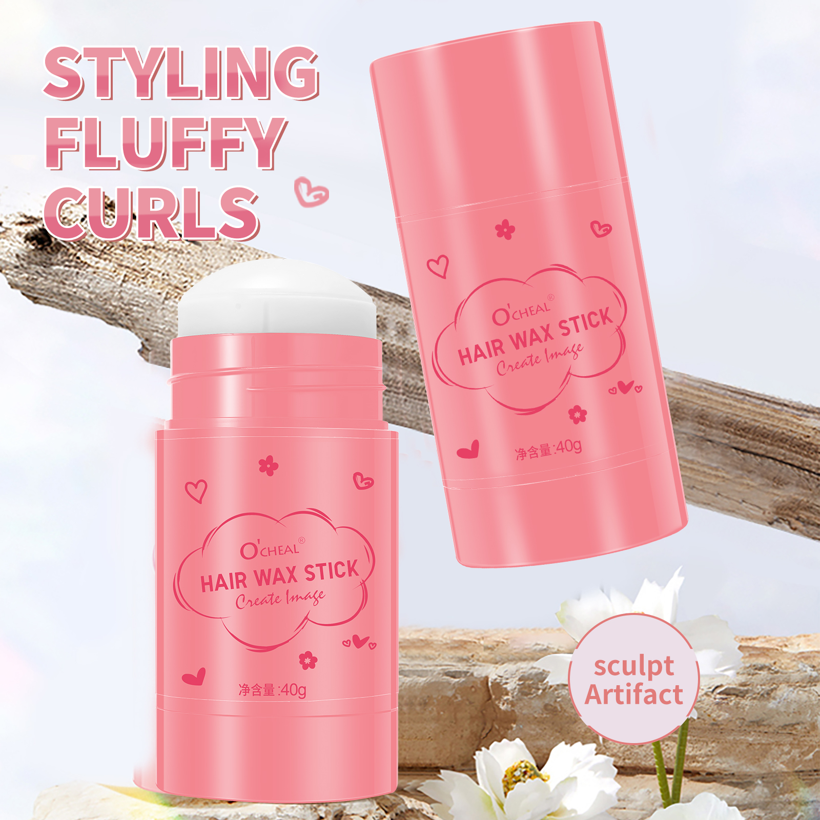 Solid Styling Wax Stick, Flyaway Control Paste, Long-lasting Hair ...