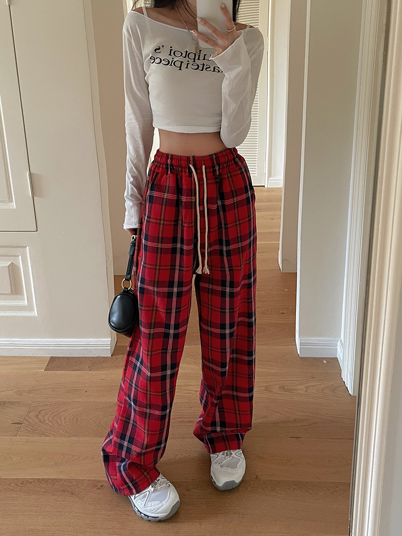 Red plaid sale pants womens