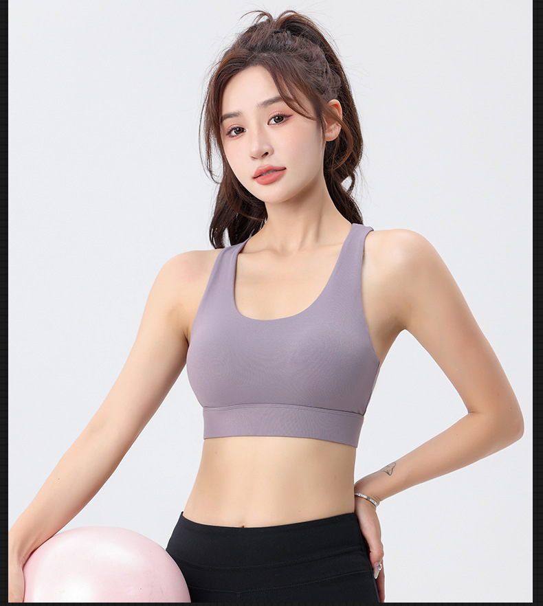 High Impact Sports Bra Push Up Fixed Chest Pad Adjustable Back Buckle ...