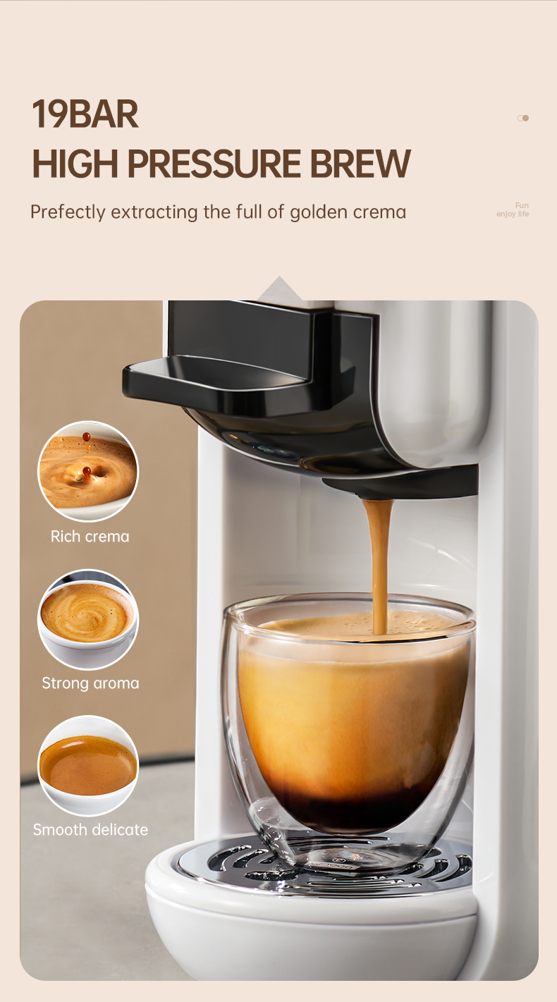 HiBREW H3A Cafetière Capsule 4-en-1 1450W Performante