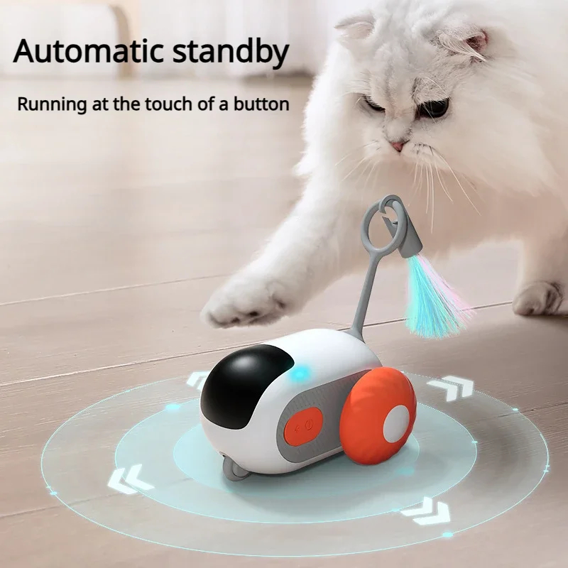 Remote Control Interactive Cat Car Toy USB Charging Chasing Automatic ...