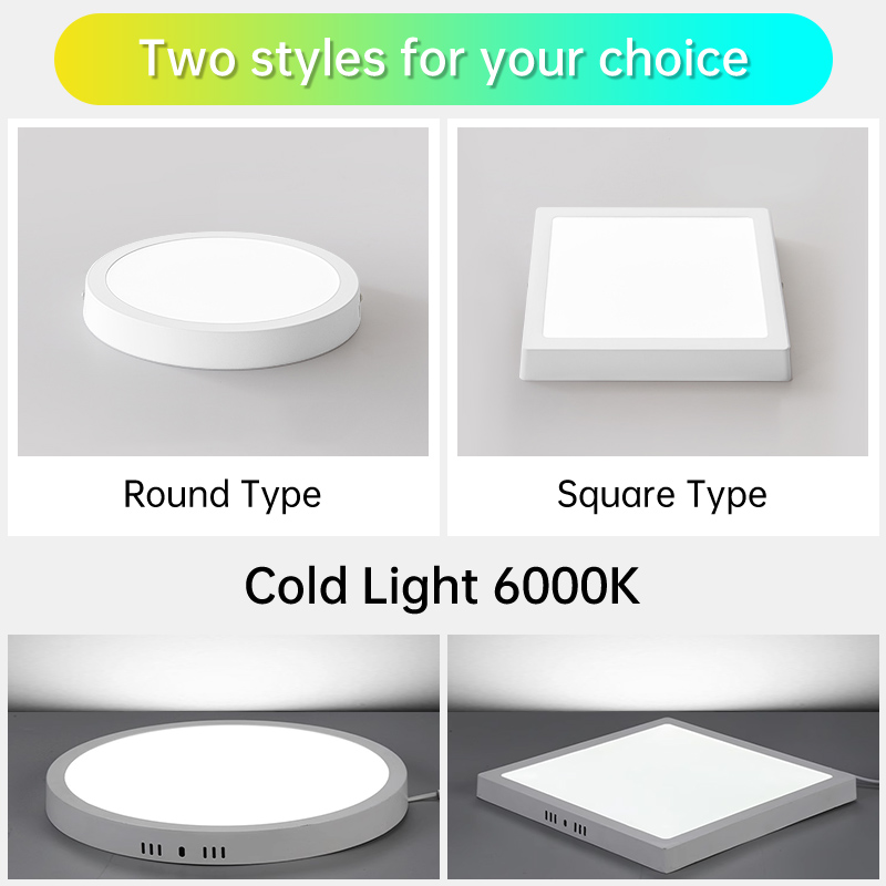 Surface Mounted Led Ceiling Light Downlight Squre Round Panel Lights ...