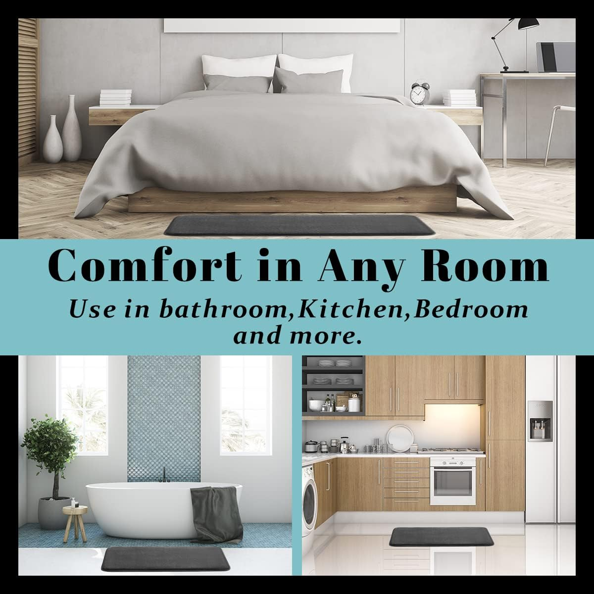 Super Absorbent Quick-Drying Bath Mat for Slip-Free Comfort