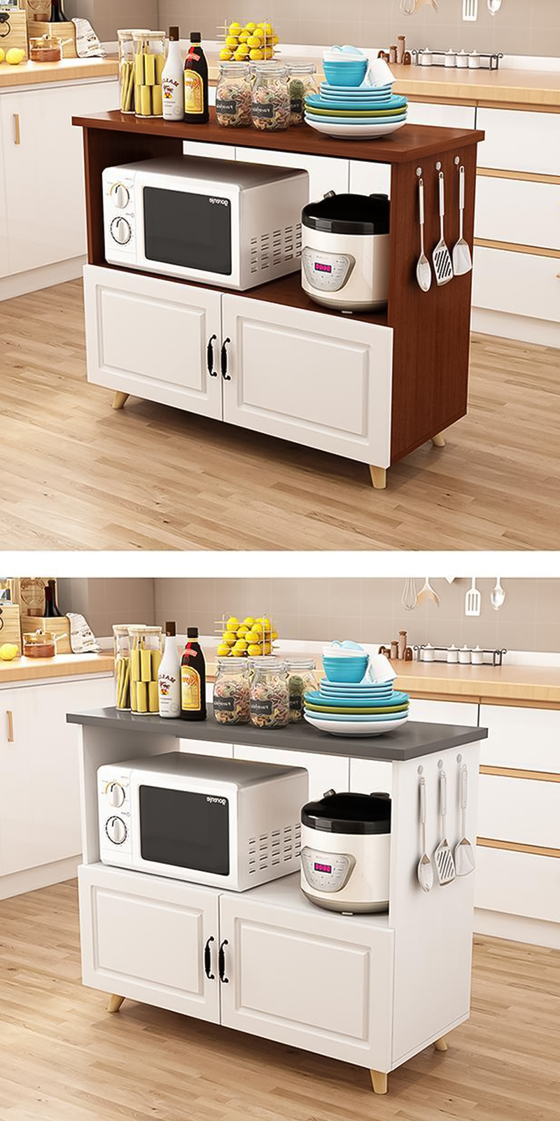 kitchen dining table 3F rice cooker shelf cooker kitchen cabinet Wooden ...