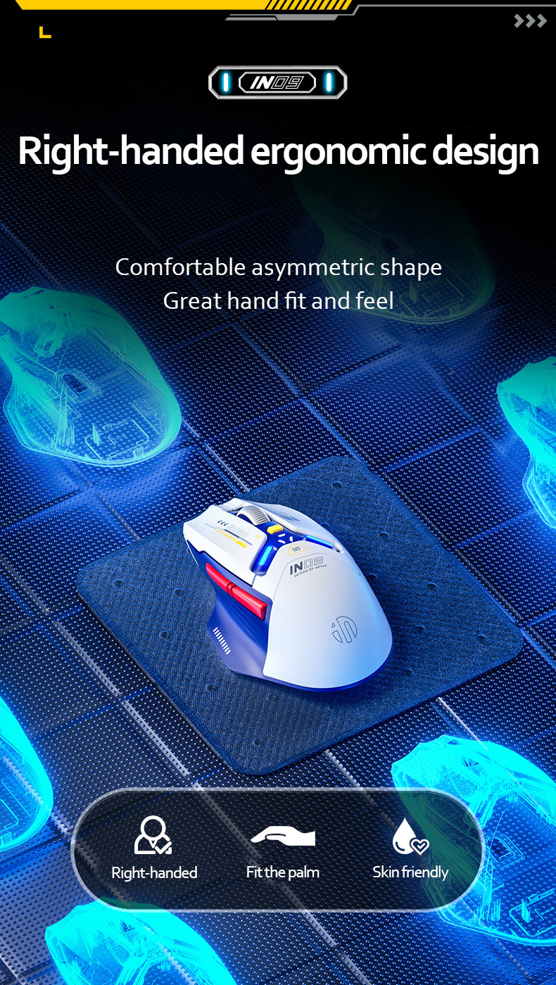 INPHIC IN9 Wired & Wireless Mouse Rechargeable RGB Lighting Gaming Mice ...