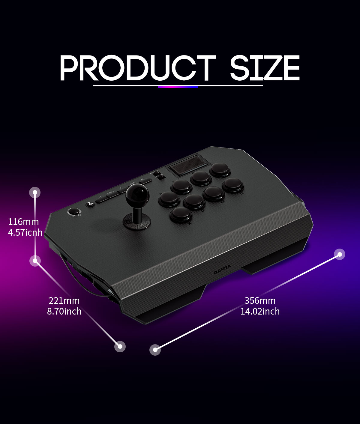 QANBA Drone 2 Arcade Stick Joystick for PS5 PS4 PC Fighting Stick
