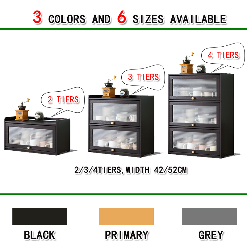 Black Kitchen Shelf Table Top Cabinet with Flip Door | Desktop ...