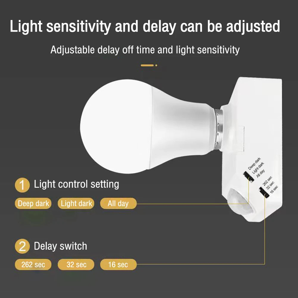2PCS Automatic Human Body Infrared IR Sensor LED Bulb Light E27 Base ...
