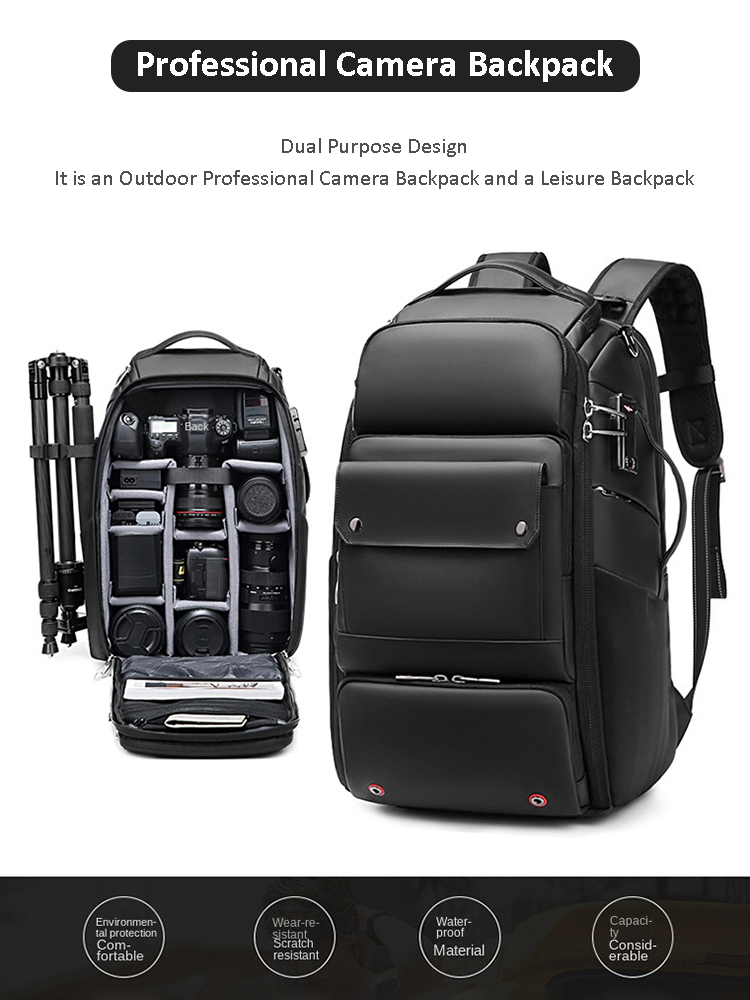 OUTWALK Waterproof Shockproof Double Shoulder Camera Backpack ...