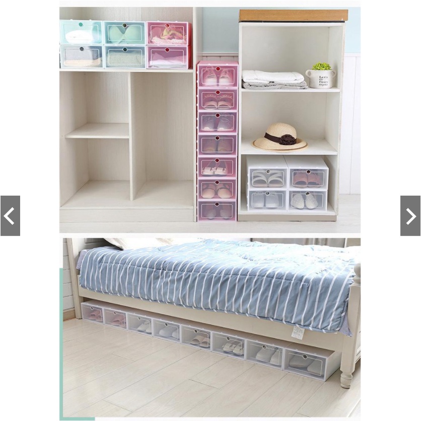 [SG Stock]Unisex Foldable Plastic Stackable Storage Shoes Shoe Box PP ...