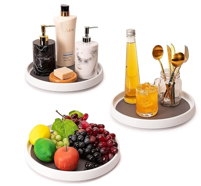 Afutre Rotating Spice Rack Spinning Organizer for Cabinet Turntable ...