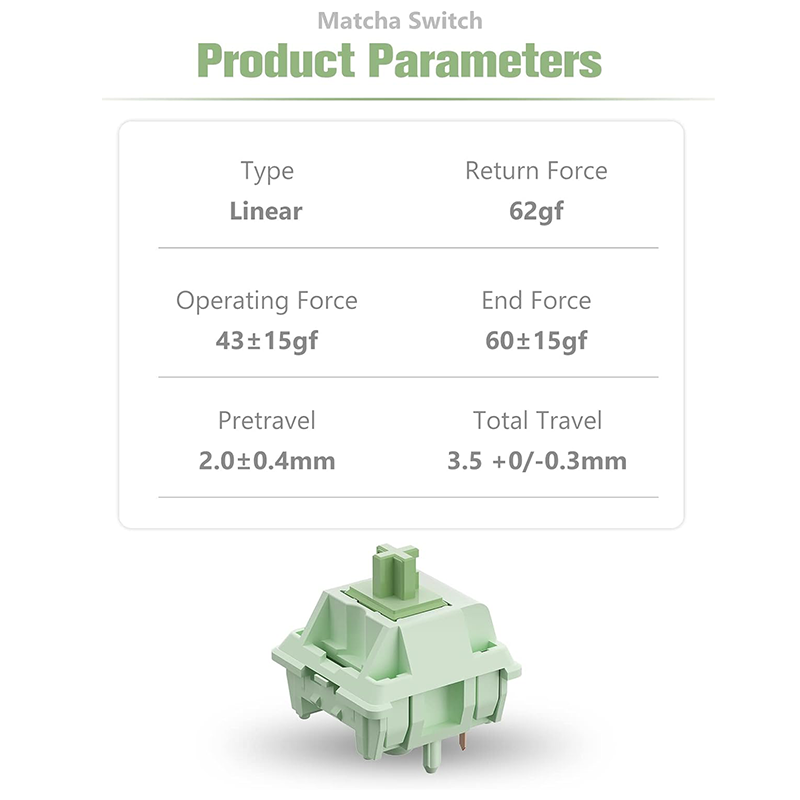 FEKER Matcha Switches for Mechanical Keyboard DIY - Linear Keyswitch 5 ...