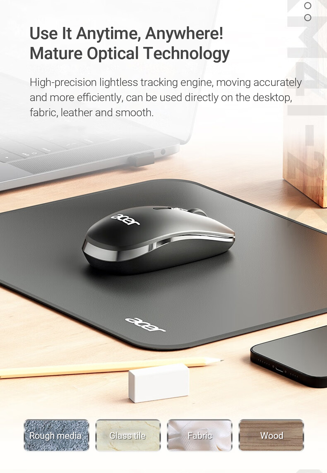 Acer Wireless Keyboard Mouse Set KM41-2K Wireless Connect Splash-proof ...
