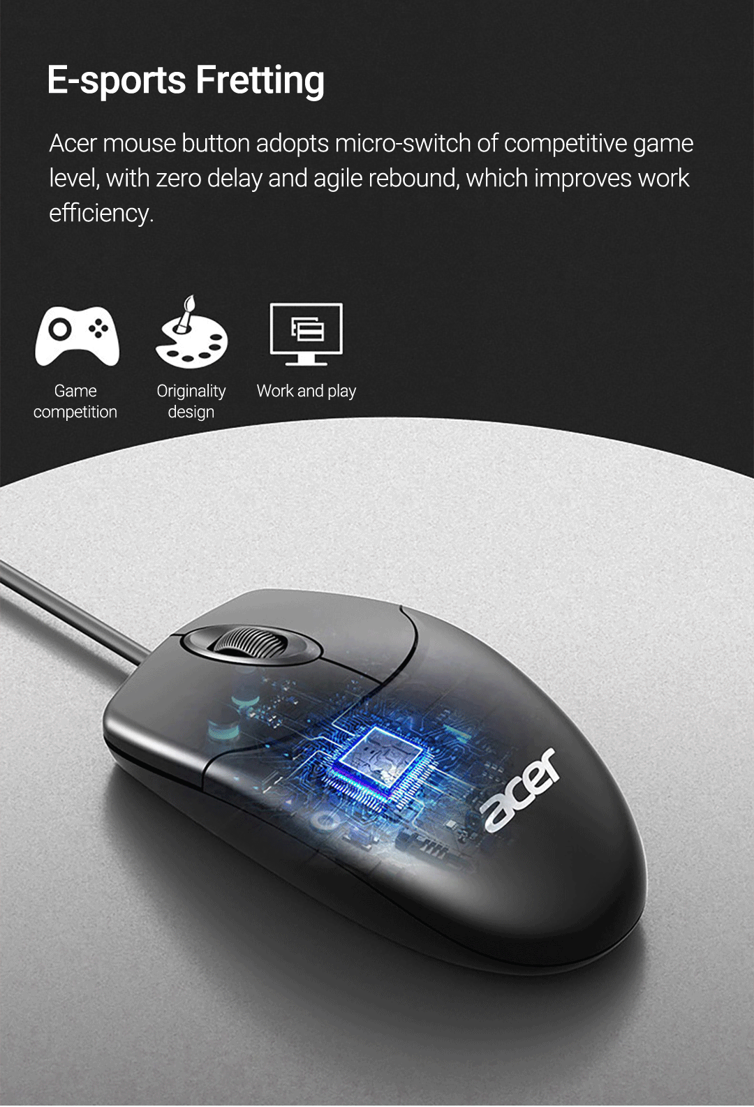 Acer Wired Keyboard Mouse Set OAK-030, Splash-proof, Ultra Thin ...