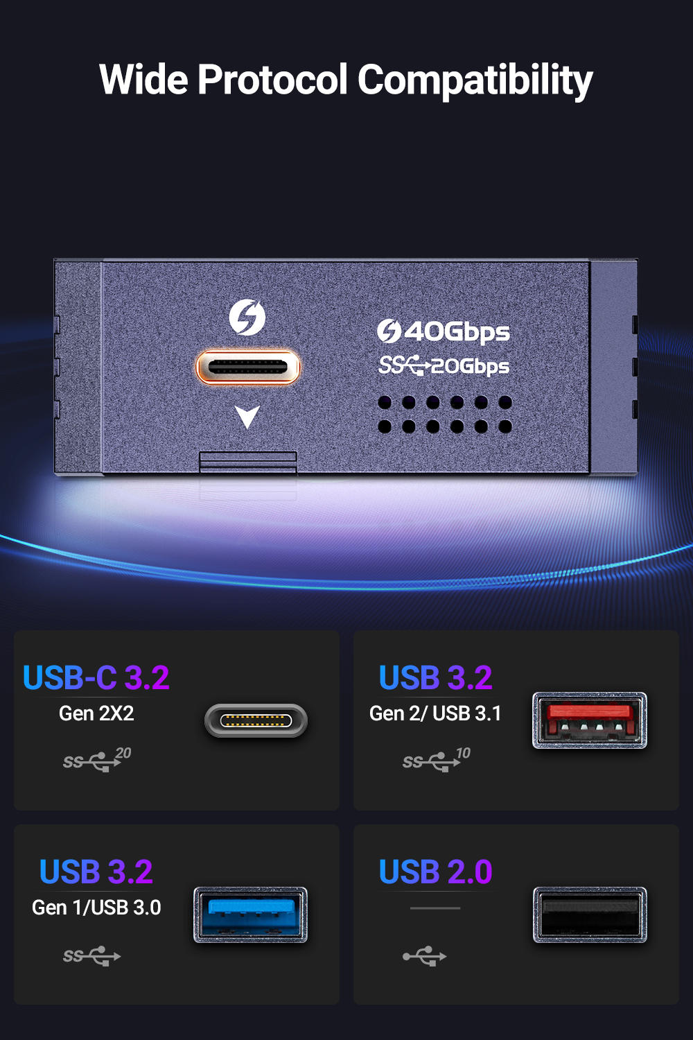 JEYI 40Gbps USB 4.0 M.2 NVMe SSD Enclosure Compatible with