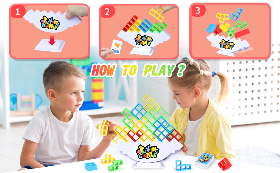 Tetra Tower Stacking Game Stack Attack Balance Building Blocks Toys ...