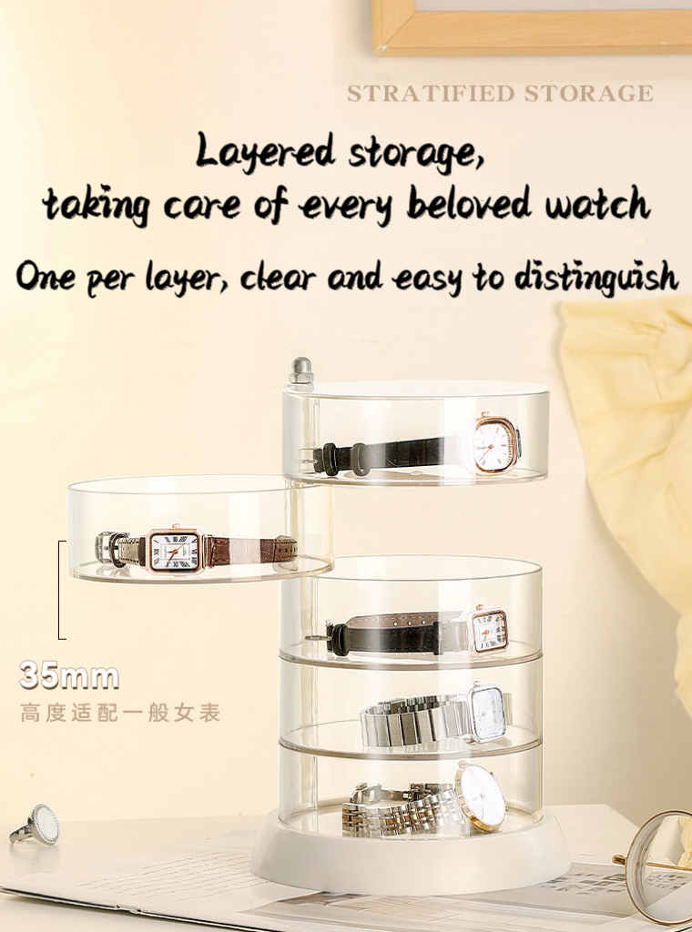 Large Capacity Watch Rotating Storage Box Dustproof Rotating Multi ...