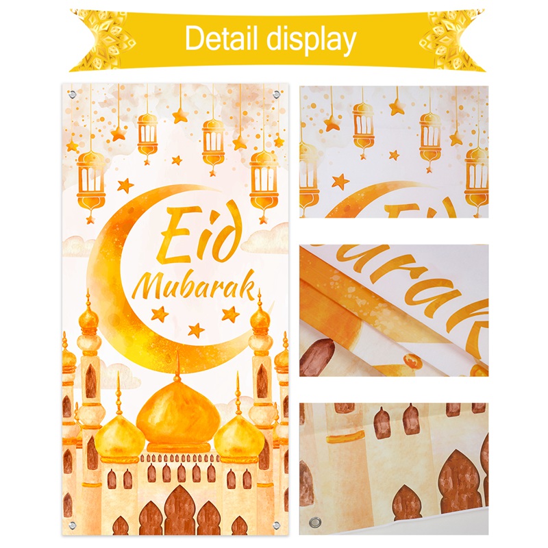 0.6*1.2M Hari Raya Hanging Flag Muticolor Eid Mubarak Hnaging Flag ...