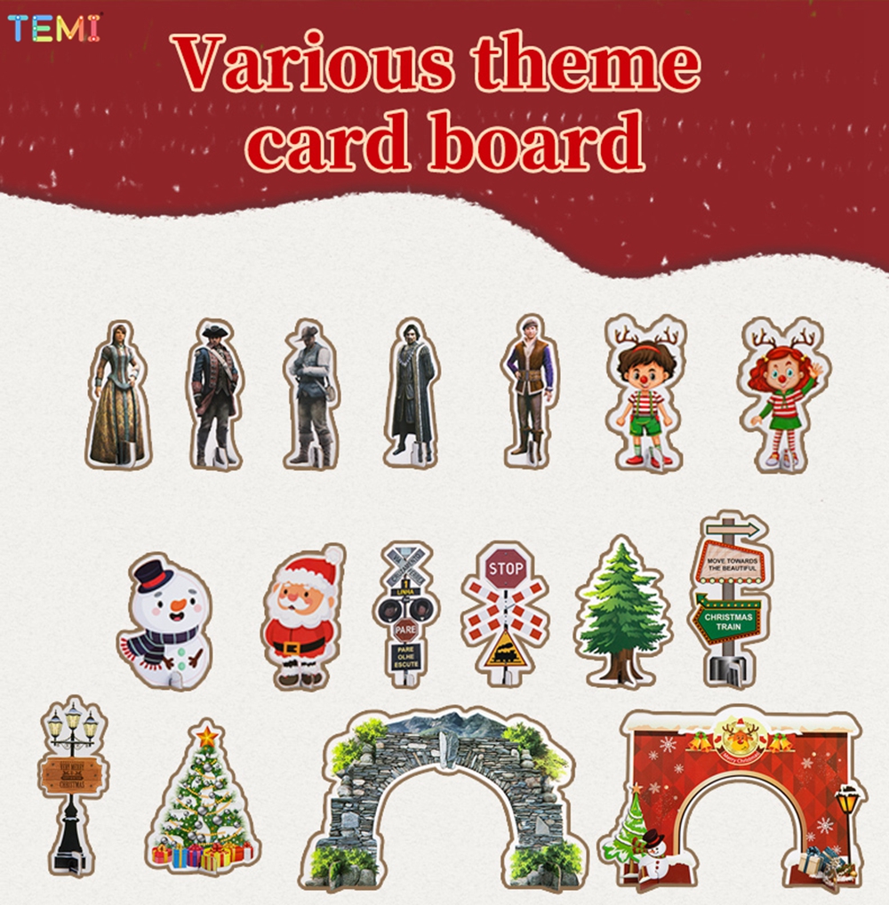 TEMI Train Toy Set Railway Track Steam Locomotive Engine Die-casting ...