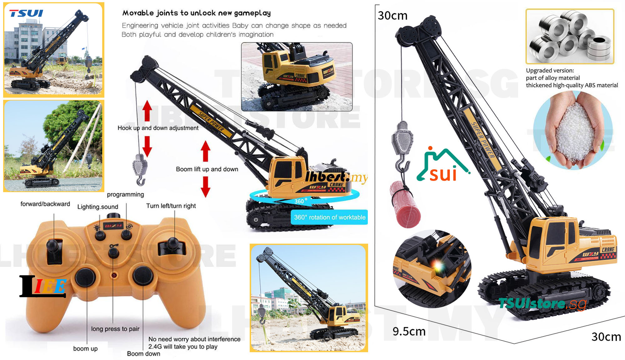 RC Alloy Engineering Car Series Remote Excavator Bulldozer Dump Mixer ...