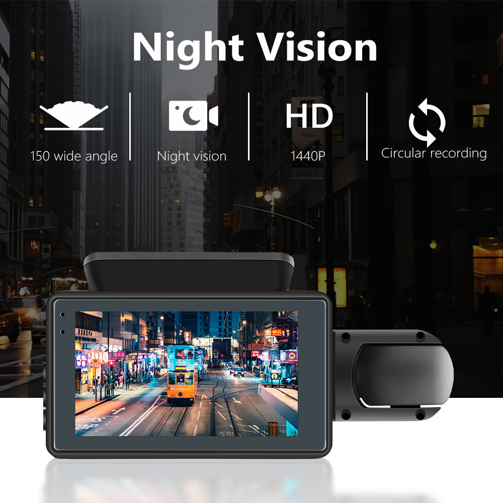 Car recorder DVR Rear view mirror Dual lens car monitoring HD 1080P ...