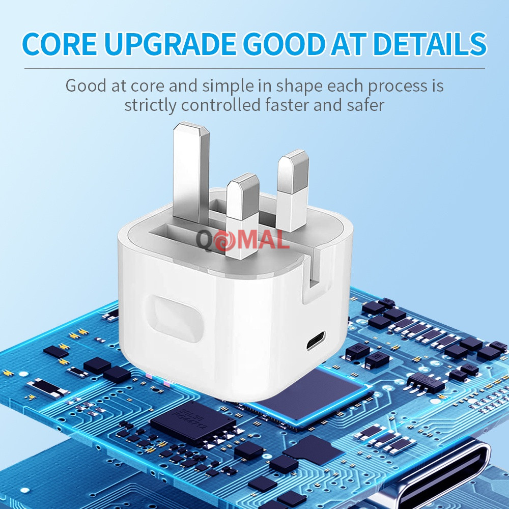 20W PD Power Adapter USB C Fast Charging With Cable SG/UK Plug For ...