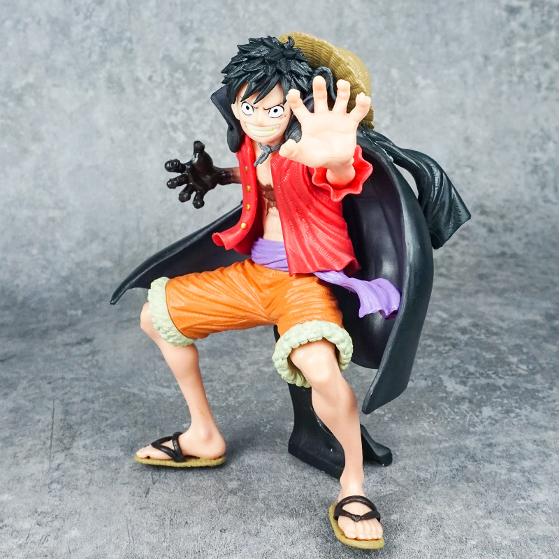 18cm Anime One Piece Figure Monkey D Luffy Cloak Luffy Straw Hat Boy ...