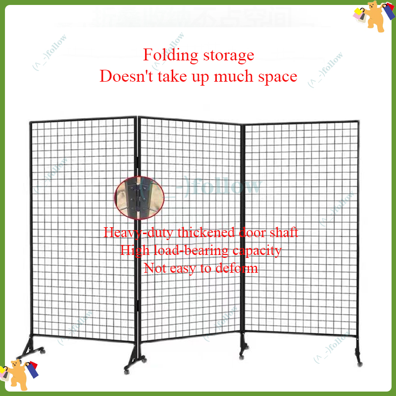 shelf Grid Display rack wrought iron movable folding partition campus ...