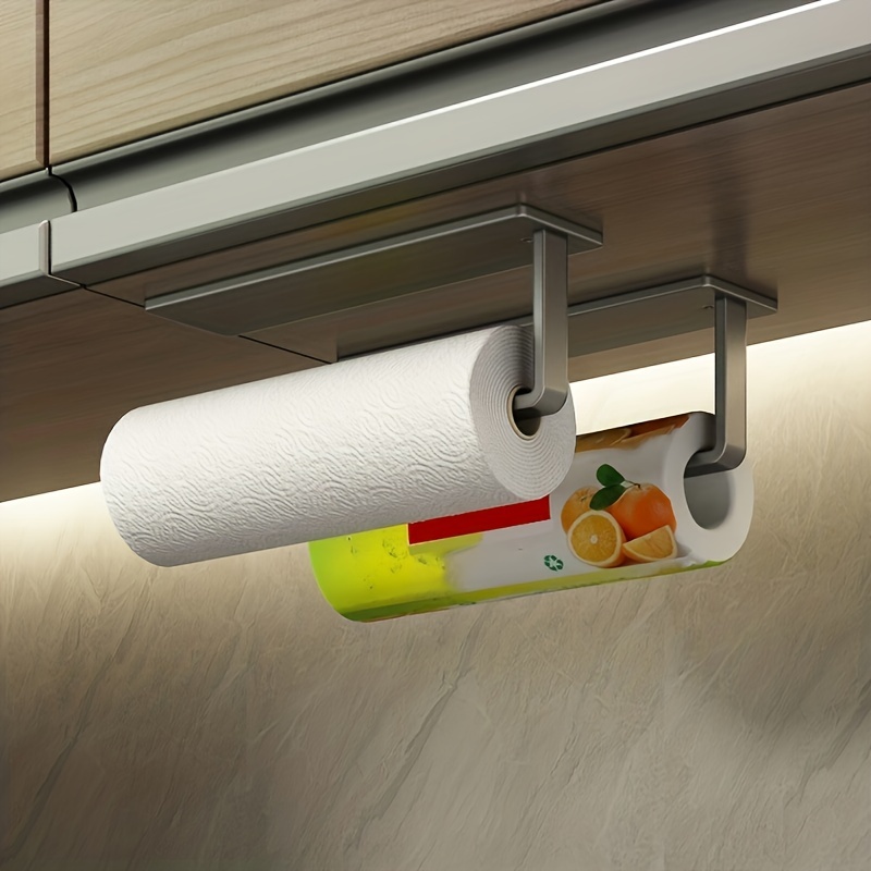Kitchen Plastic Wrap Storage Rack Household Perforation-Free Toilet ...