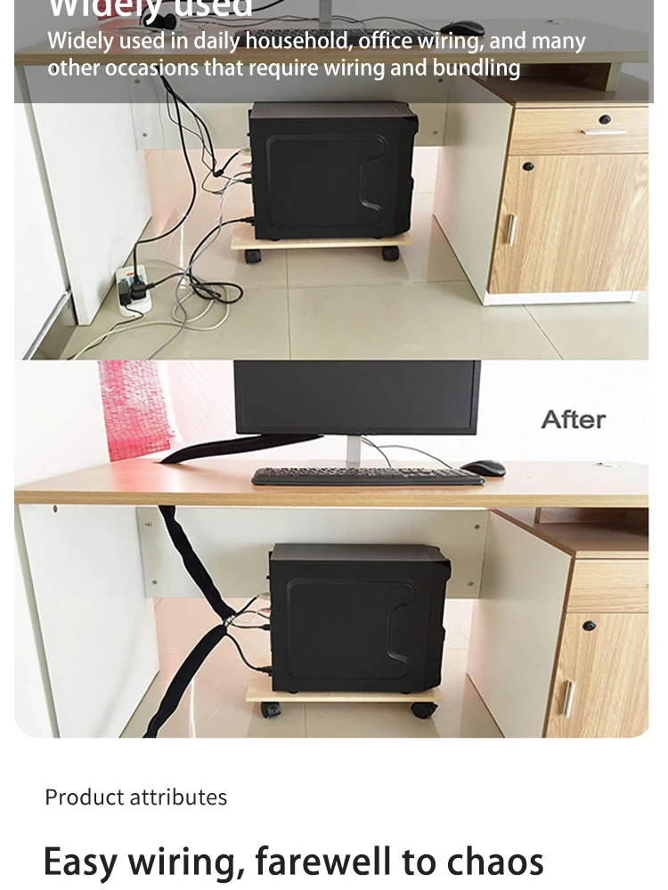 50cm Black Cable Organizer Zipper Type TV Computer Cable Sleeve ...