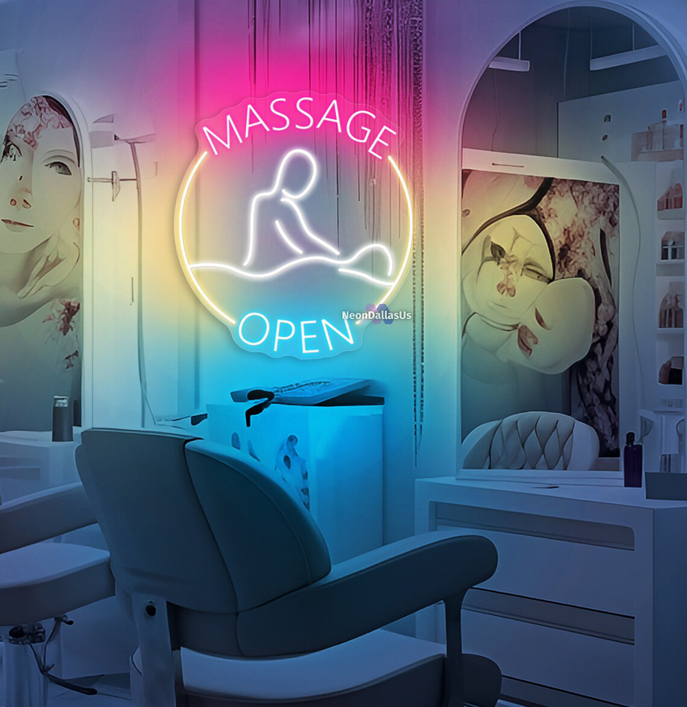Massage Open Neon Sign Massage Open Beauty Salon Shop Led Light Custom ...
