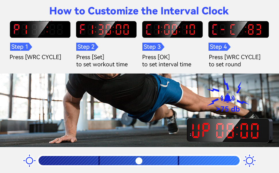 2 inch LED Gym Timer Interval Workout Clock for Home Garage, Ultra ...