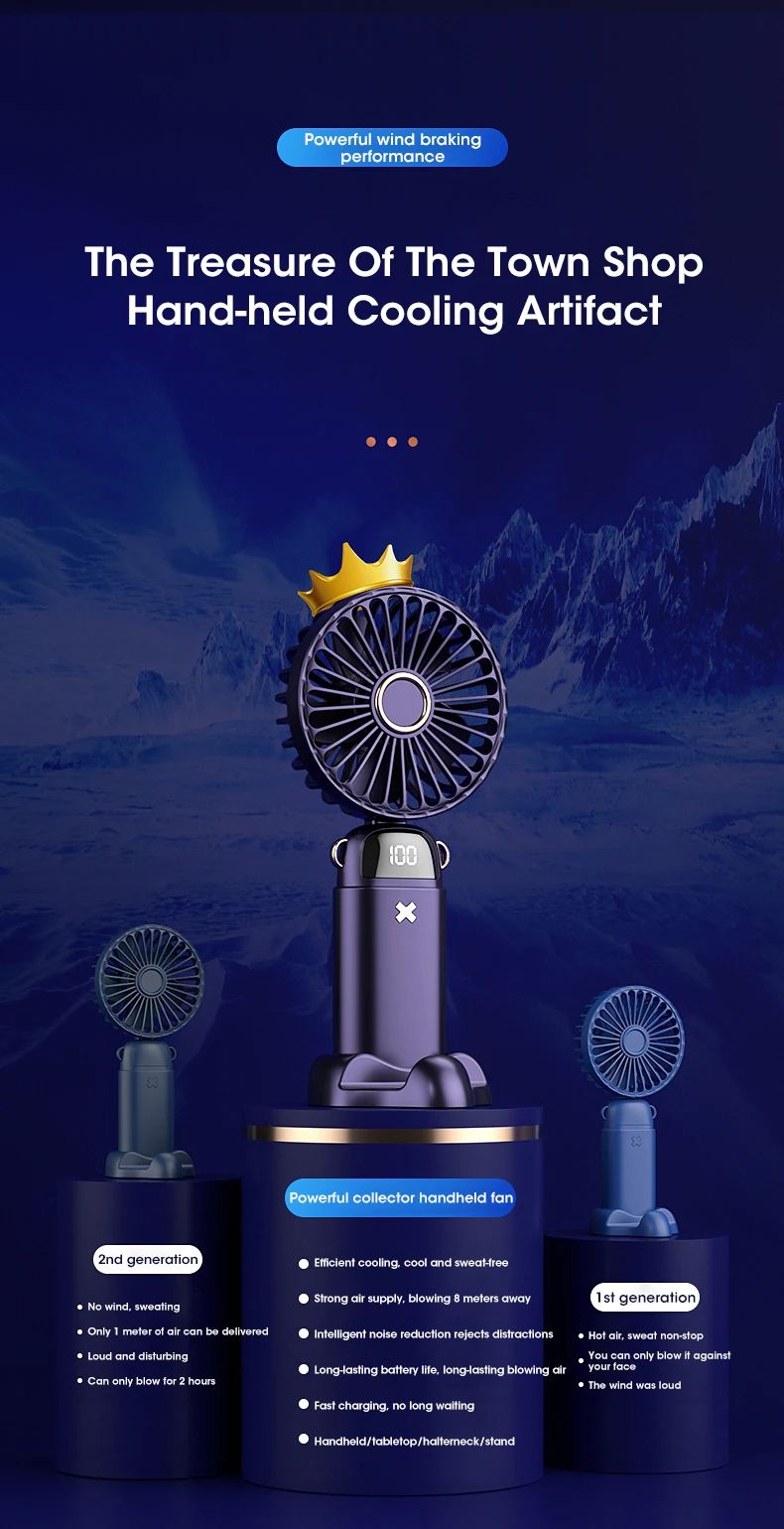 New USB Handheld Mini Fan Foldable Home Portable Neck Hanging Fans 5 ...