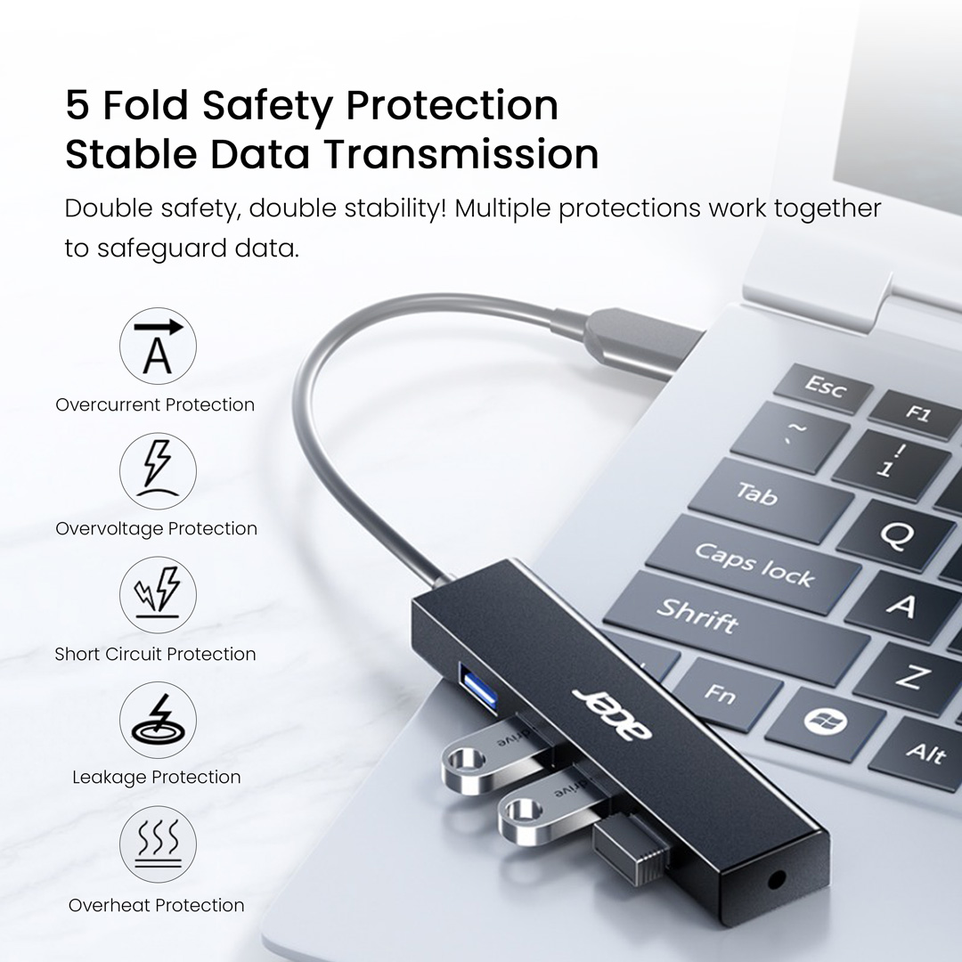 Acer USB Docking Station 4 Ports USB 3.0 HUB 350MB/s High-Speed Data ...