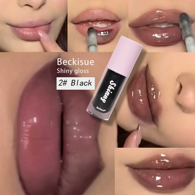 Translucent Black Lip Glaze Lip Oil Water Gloss Mirror High Gloss Lip ...