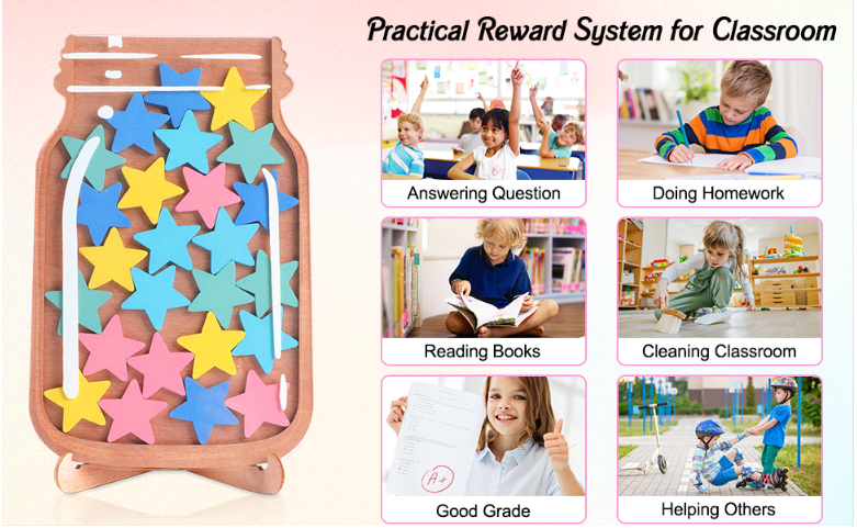 Personalized Stars Reward Jar for Kids, DIY, with Colorful Letter ...
