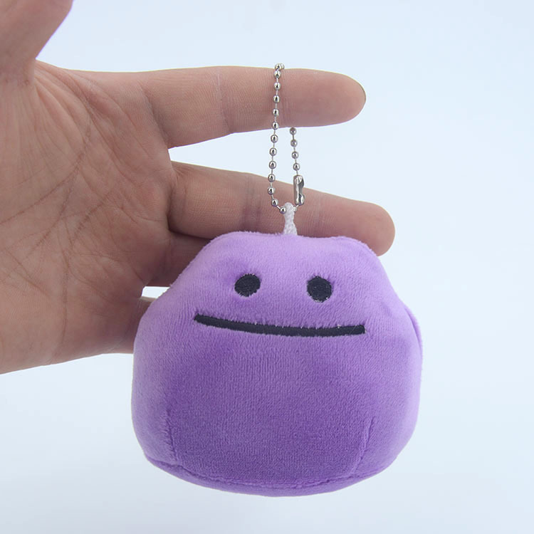 10cm Anime Pokemon Purple Ditto Pendant Key chain Q Version Mini