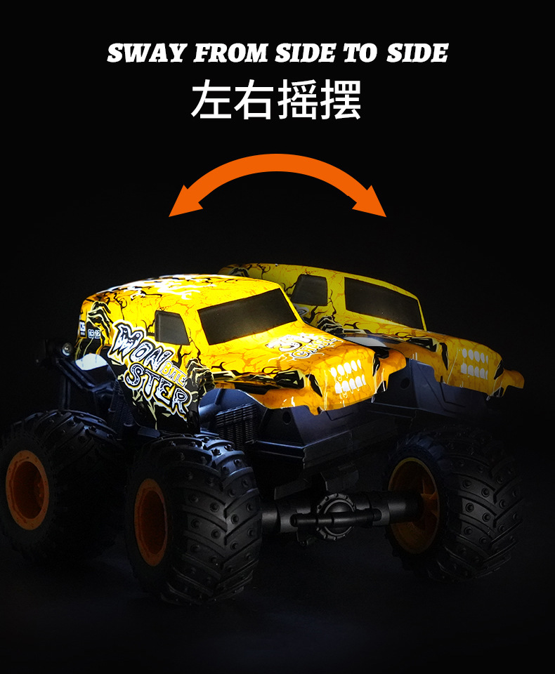 Remote Control Monster Truck with Stunt Toys, RC Monster