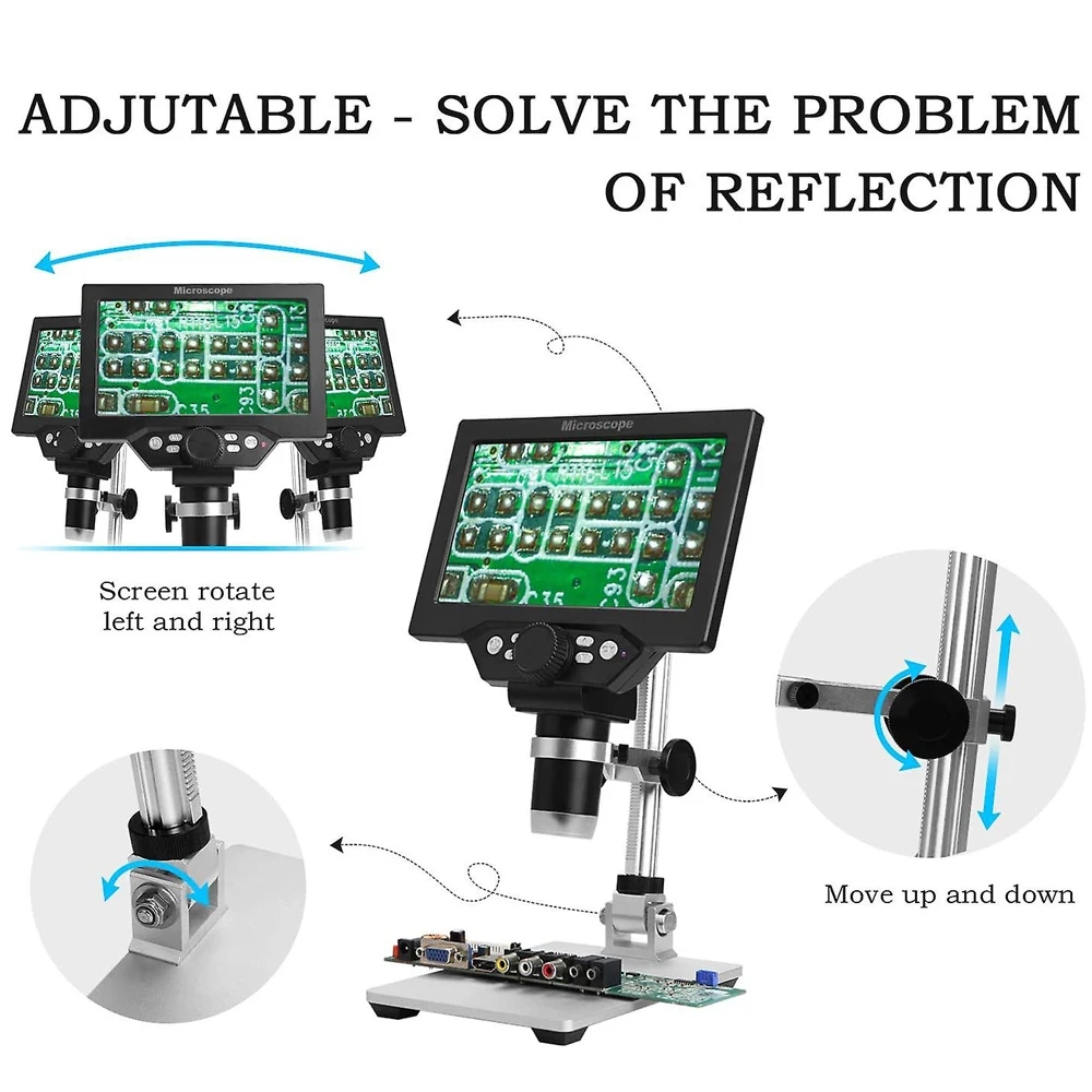 G1200 Digital Microscope 7 Inch Large Color Screen Large Base LCD ...