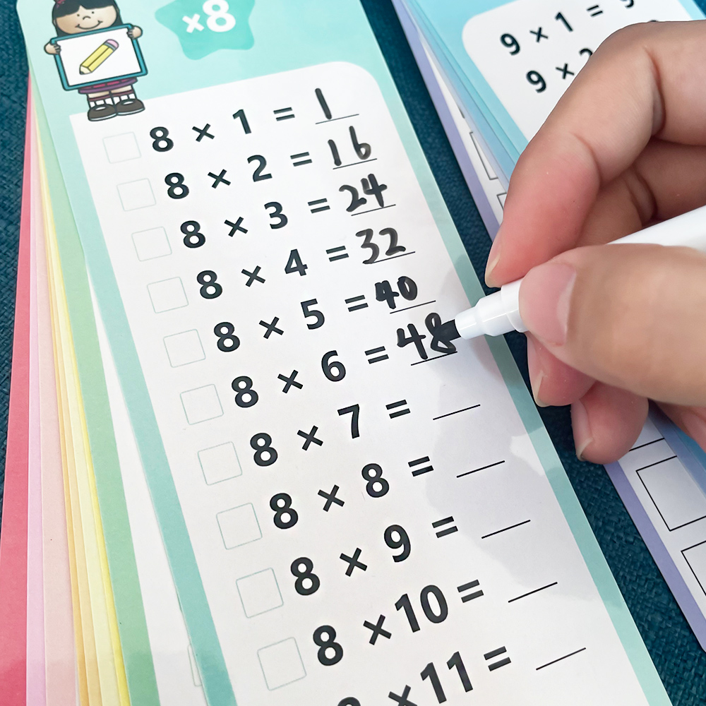 Kids Learning 0-12 Multiplication Arithmetic Math Flash Cards ...
