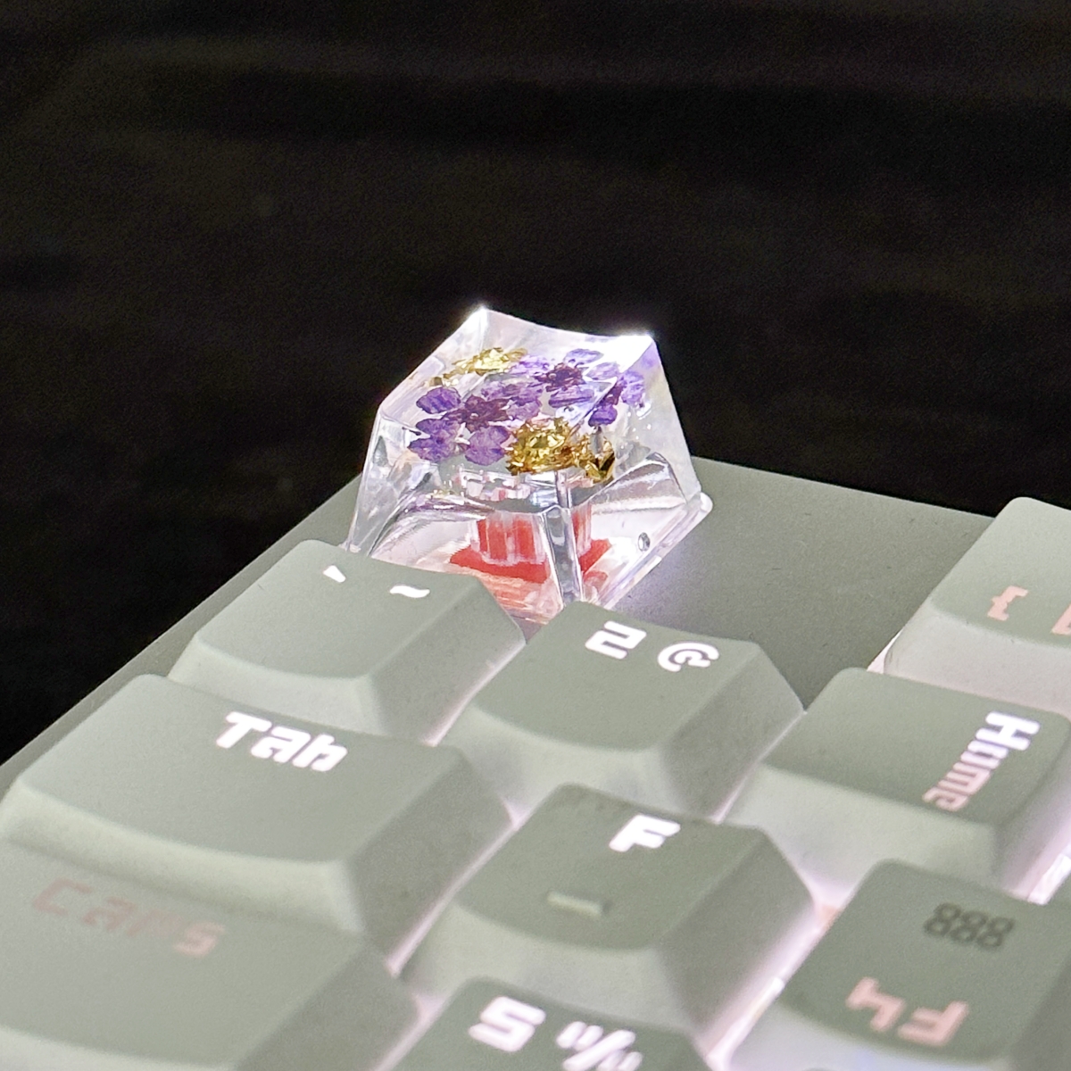 1 Piece Super Transparent Flower Keycap Real Flower Dried Flower ...