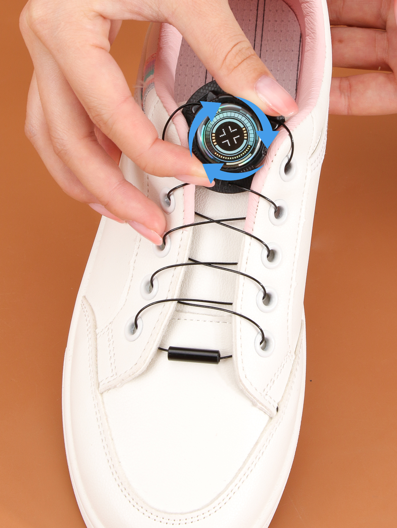 Picture of No Tie Shoe Laces Rotating Automatic Quickly Adjust Shoelaces for ...