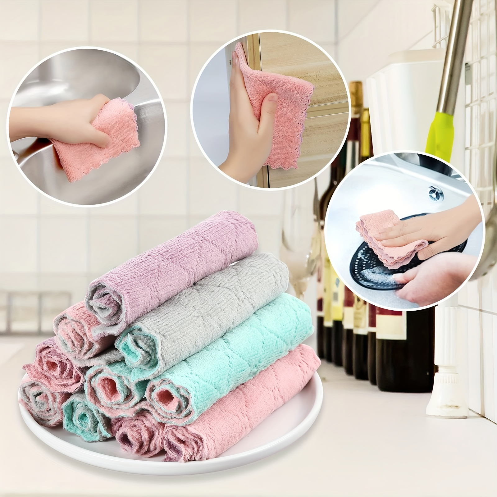 5 Pieces Kitchen Towels and Rags Set Small Dish Towels Suitable for ...