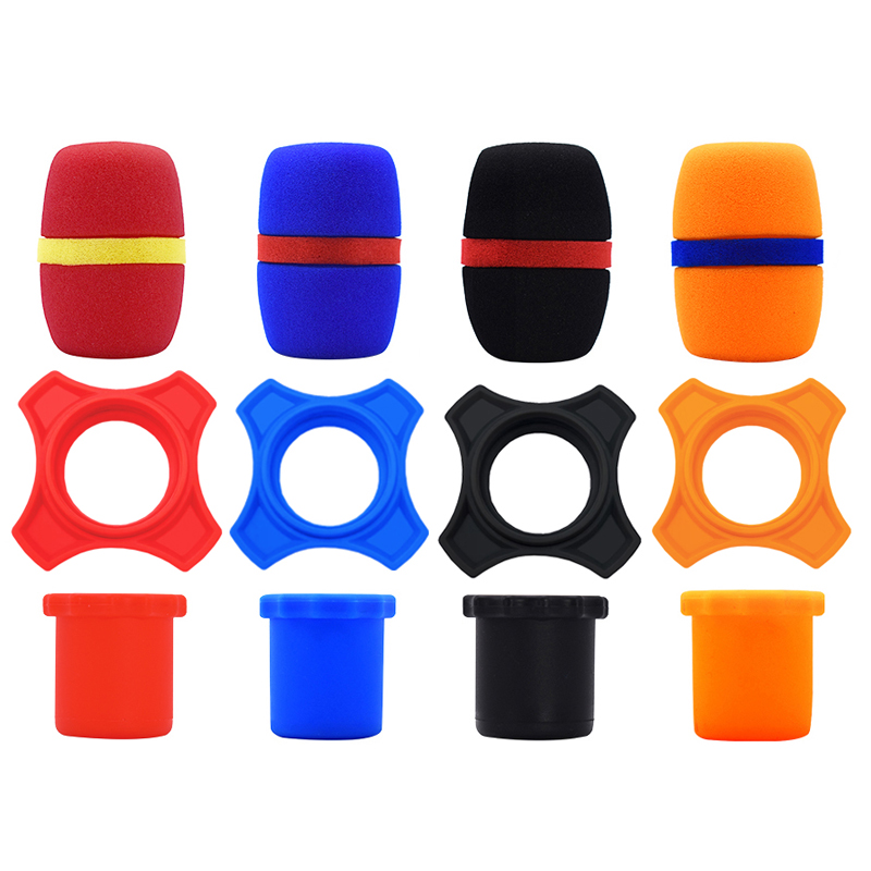Microphone Sponges Sleeve Anti-Rolling Mic Protection Ring Rod Silicone ...