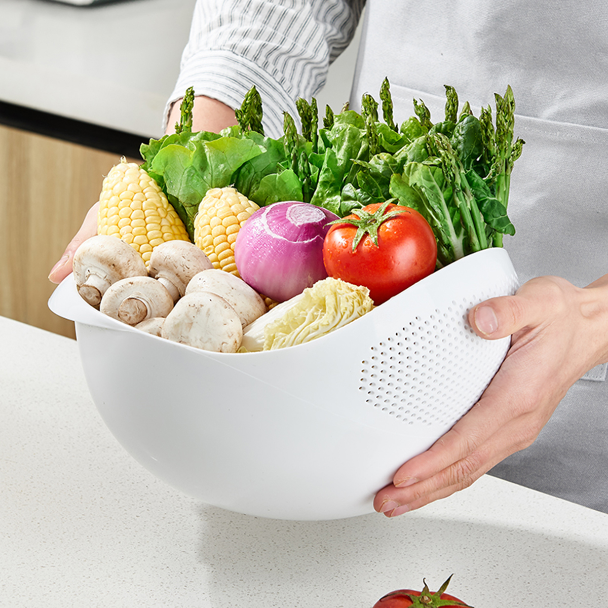 Plastic Vegetable Washing Basin Rice Washing Machine Filter Mesh ...