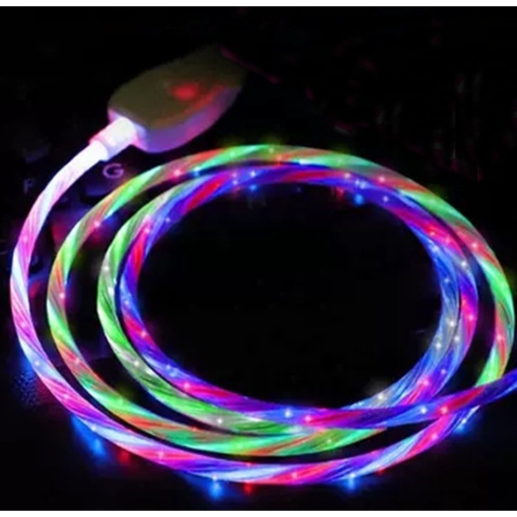USB Charger cable Accessories Orig Fast Charge 4A flowing LED Light USB ...