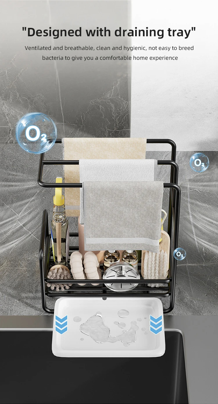 Kitchen Dishcloth Storage Rack Rag Holder Dish Brush Drying Hanger with ...